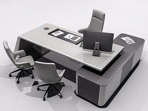 office office-desk office-chair computer Desk 3D model
