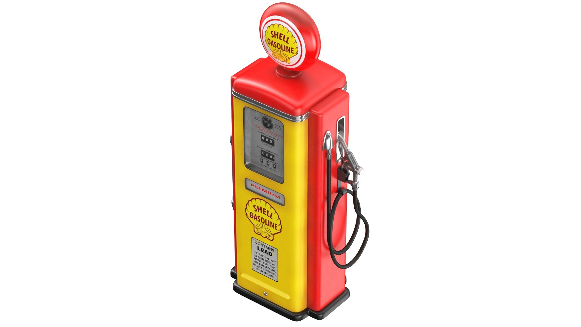 Retro Shell Gas Pump 3D Model - TurboSquid 2017066