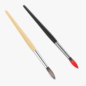 Round artistic paintbrush