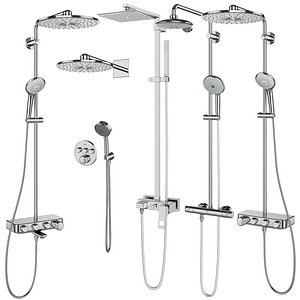 shower systems grohe set 3D model