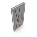 Modern Design White Metal Steel Door with Wooden Details
