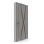 Modern Design White Metal Steel Door with Wooden Details model 3D model