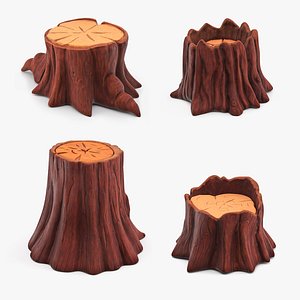 3D Cartoon Tree Stumps Collection 2