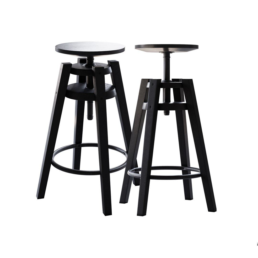 Black Bar Stool Or Chair IKEA 3D Model - TurboSquid 2298518