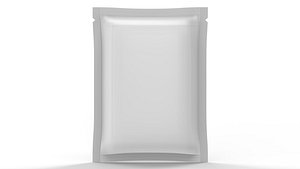 3D model Sachet 130x180mm - 4 Seals packaging mockup