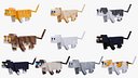 Minecraft Cat Rigged 3D Model Game Ready 4K PBR