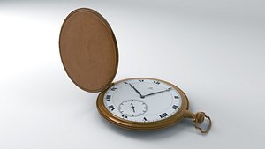3d model gold omega pocket watch