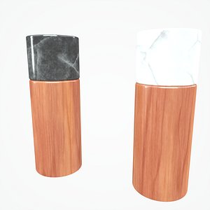 Salt and Pepper Wooden Marble Shaker
