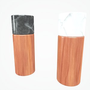 Salt and Pepper Wooden Marble Shaker