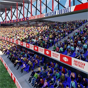 American Football Stadium with Audience