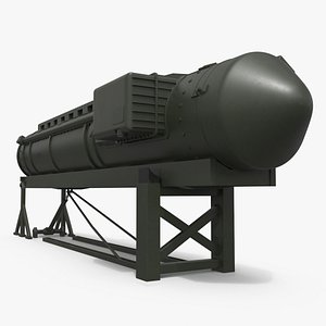 3D model Strategic Ballistic Missile on Launch Frame