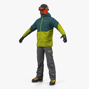 Rock Climber Winter Hiking Gear 3D Model
