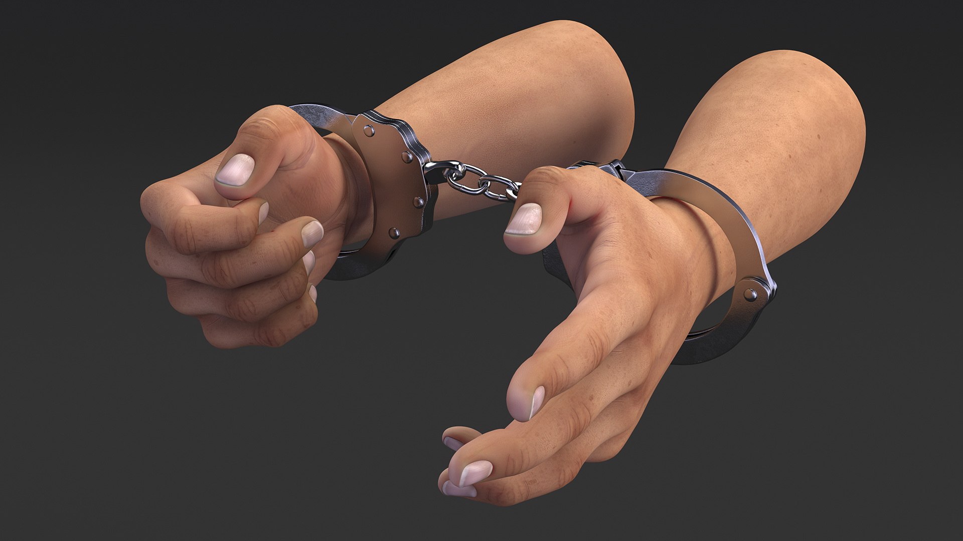 Handcuffed Man Hands 3D - TurboSquid 2153043