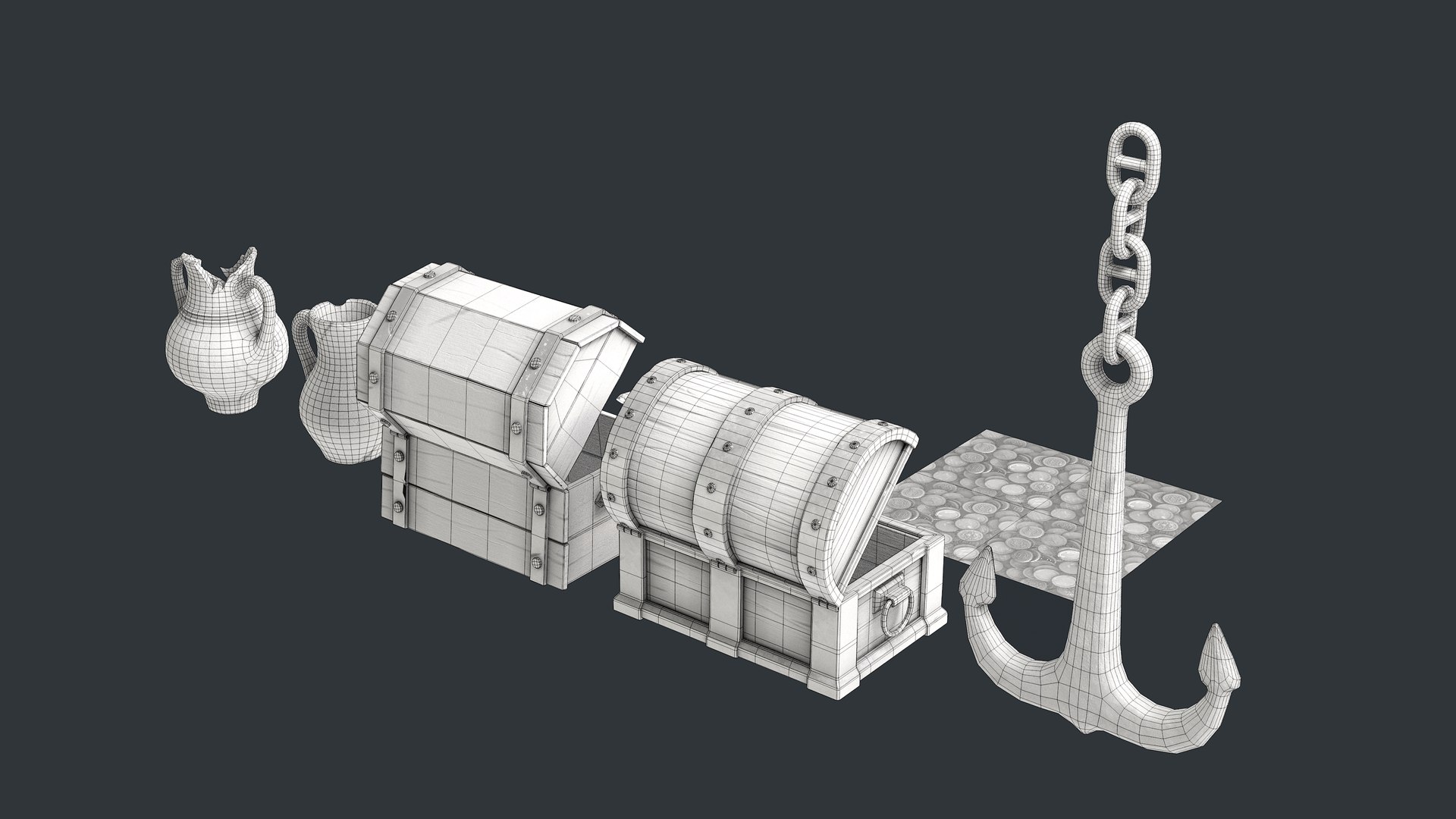3D Stylized Pirate Treasure model https://p.turbosquid.com/ts-thumb/We/3LCIGO/Ka/wire2/png/1701172245/1920x1080/fit_q87/fa7f8dbe63df772dbe455678038c5a3d76e429ea/wire2.jpg