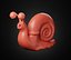 Snail cartoon overbite character style