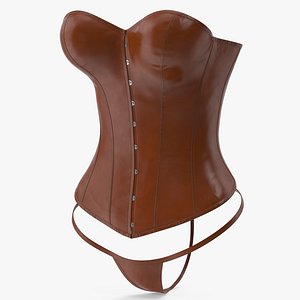 Leather Corset with Panties 3 3D