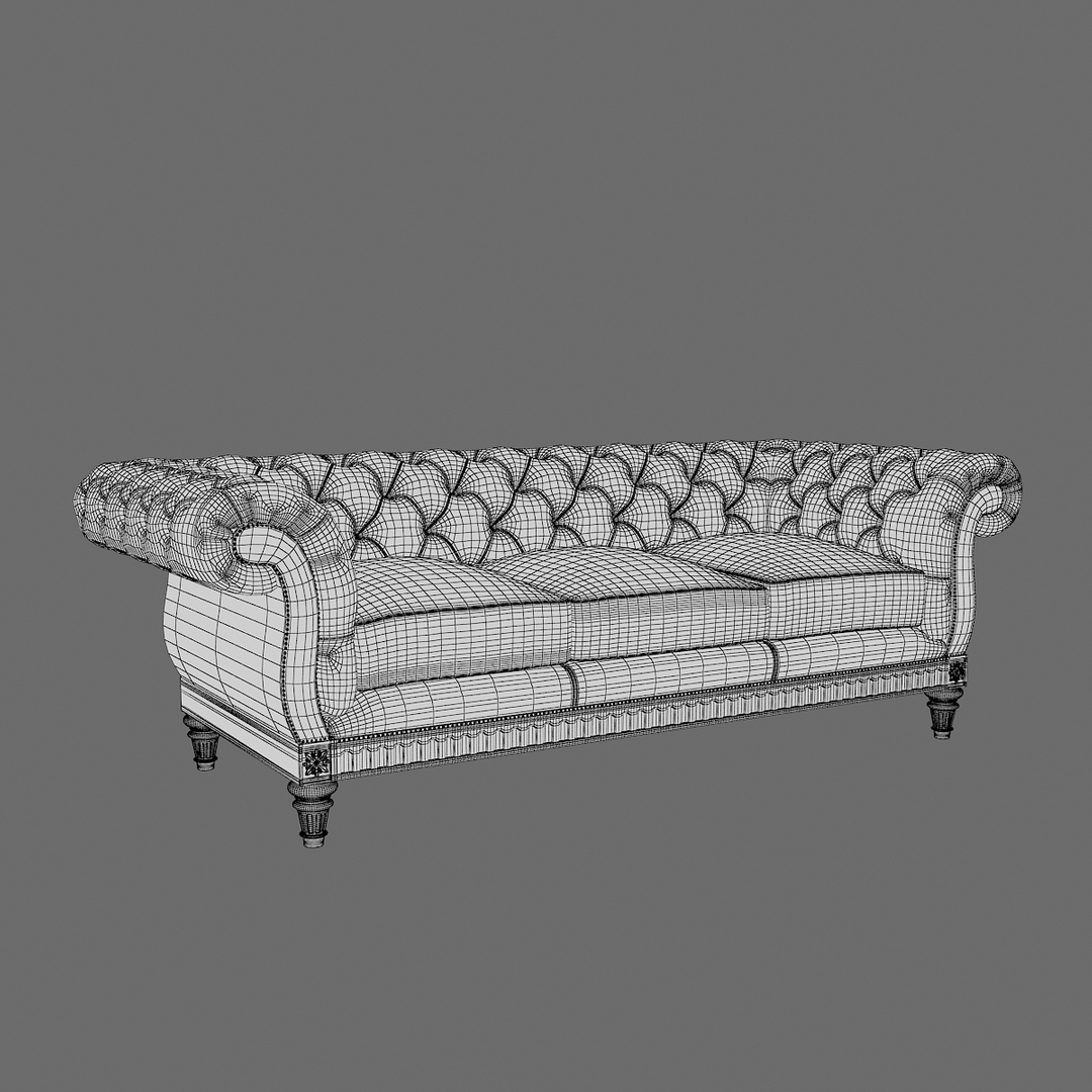 chesterfield couch 3d model