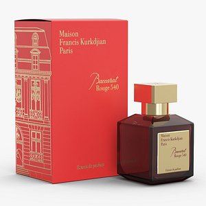 Maison Francis Kurkdjian Paris Baccarat Rouge 540 Perfume with Packaging Red 3D model