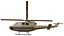 Helipuerto octogonal y helicóptero militar