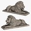 Stone Lion Sculpture Set