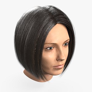 Woman Head with Short Brown Hair