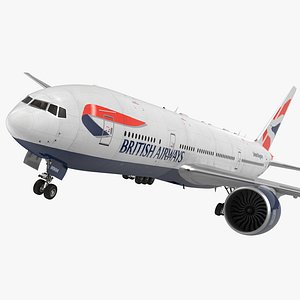 3d 3ds boeing 777 200lr british airways