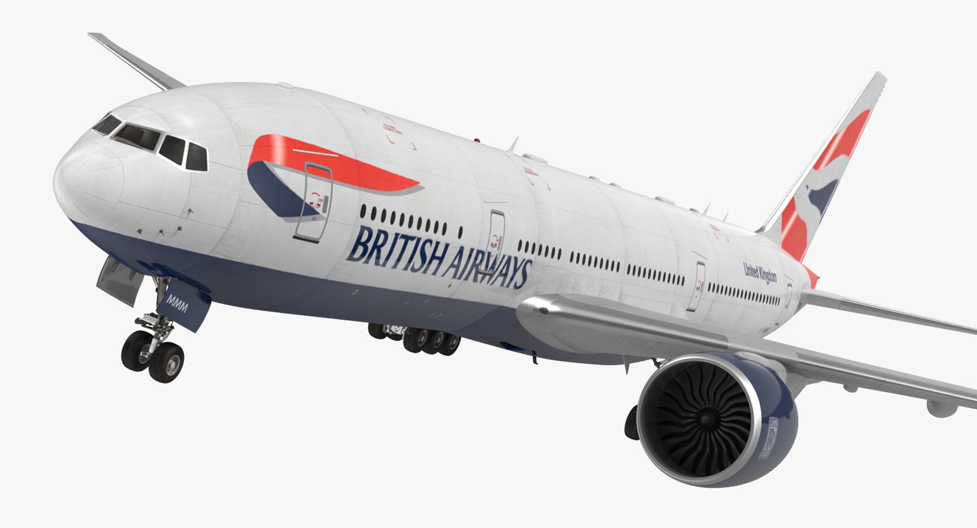 Boeing 777 200LR British Airways 3D Model 3D model preview