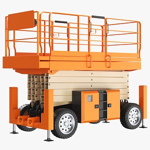 3D model Detailed Scissor Lift Closed