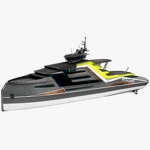 Sci-Fi Futuristic Super Yacht PBR 3D model