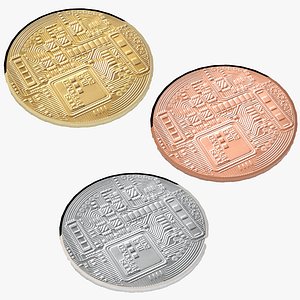 3D Crypto Coin Collection model