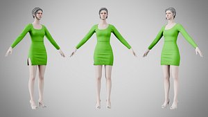 Dress 54 Kelly Green 3D model