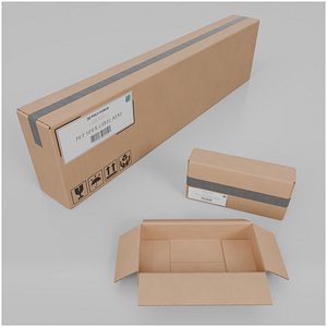 Tall and Long Cardboard Boxes - Rigged and Customizable Set