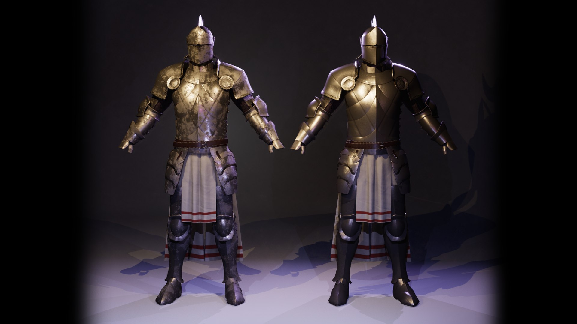 3D Game Ready Silver Armor Low-poly 3D Model - TurboSquid 1968534