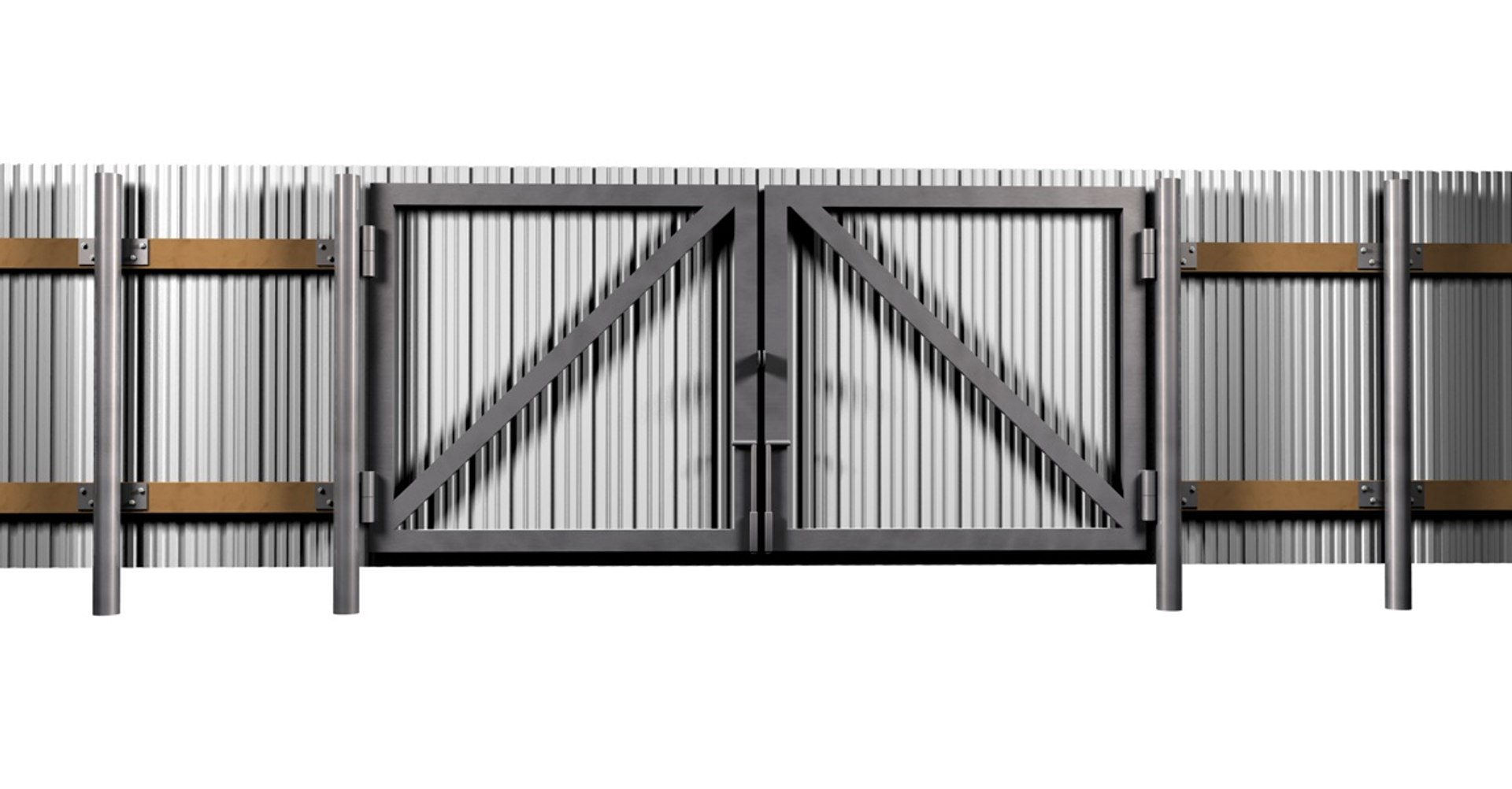 3d Model Metal Fence Gates