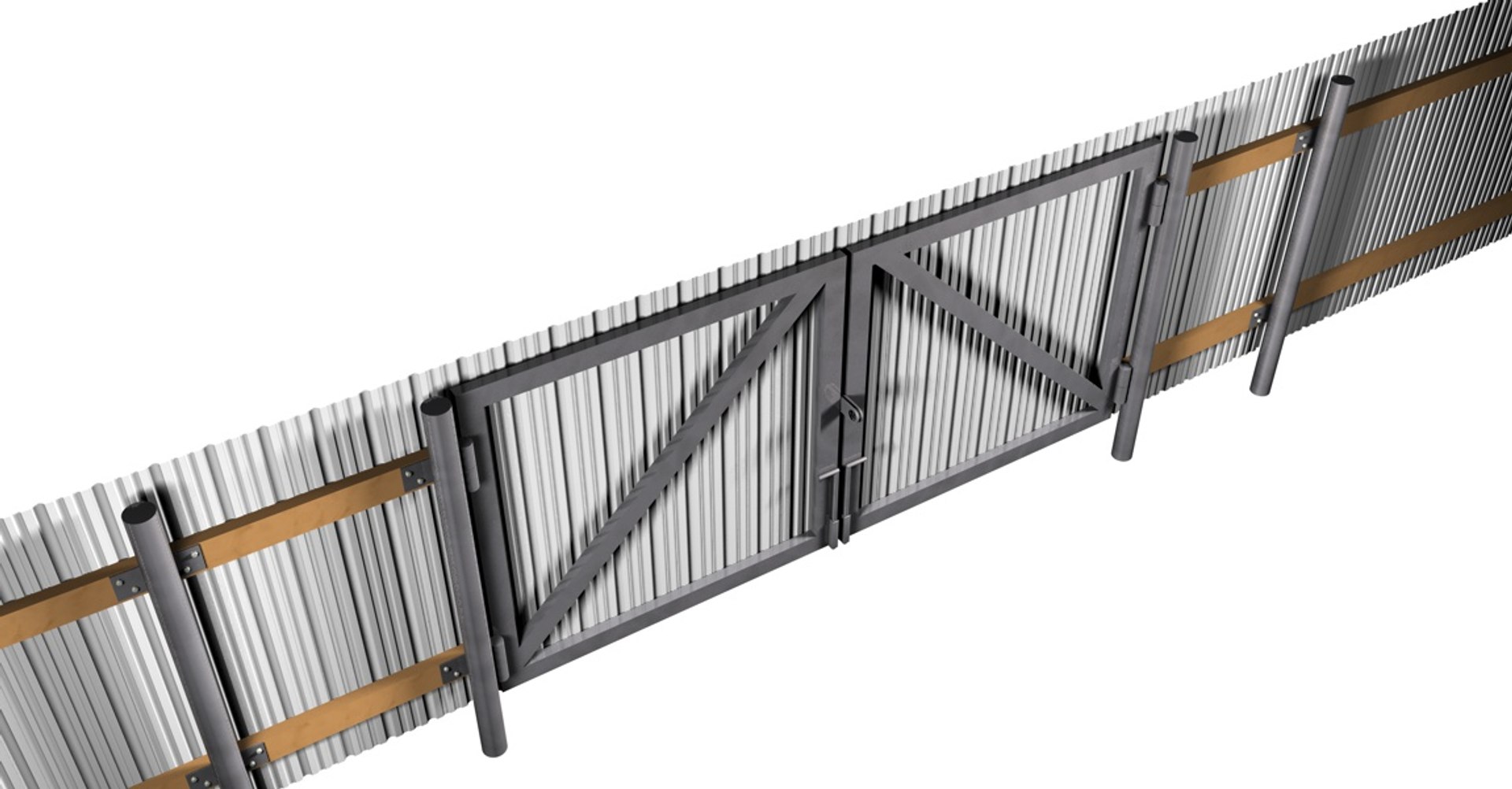 3d Model Metal Fence Gates