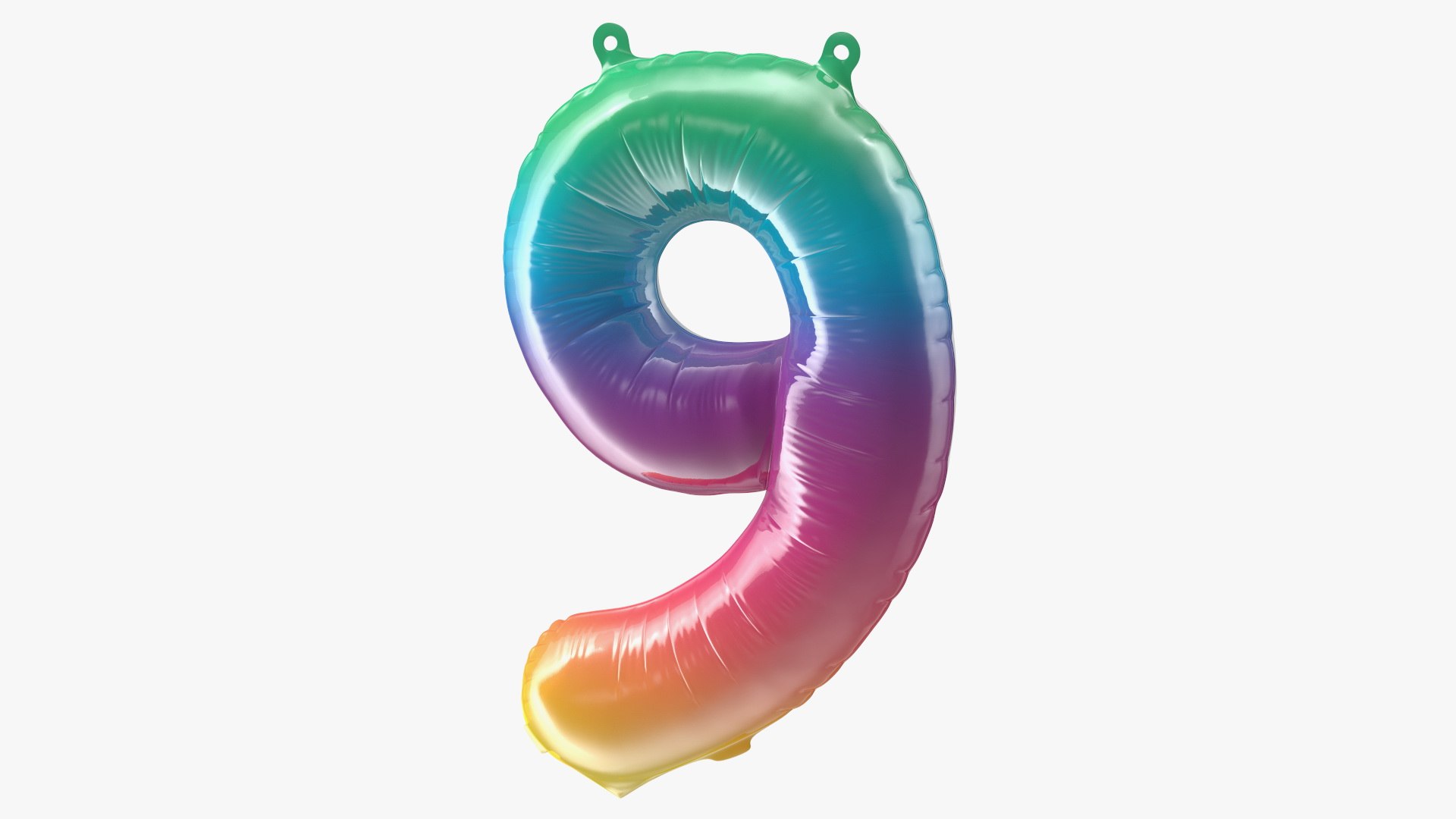 Balloon Numbers 9 Rainbow 3D model preview