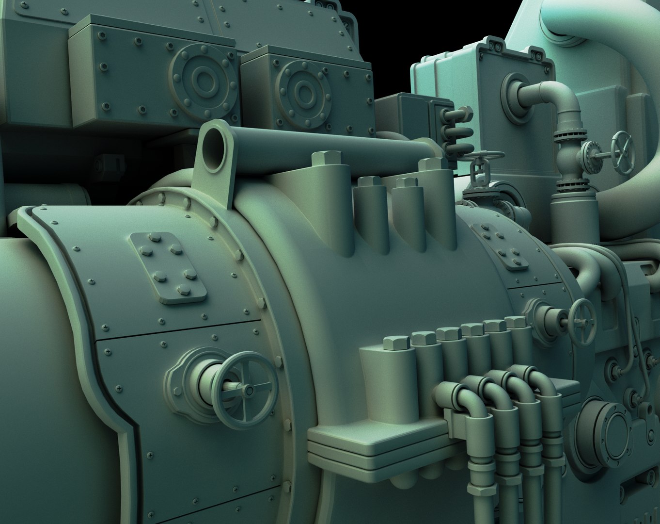 industrial boiler 3d blend