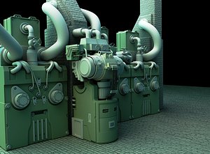 industrial boiler 3d blend