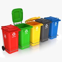 Colorful Recycle Bins