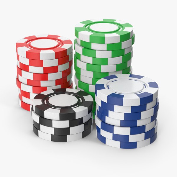 3D Poker Chips Stack