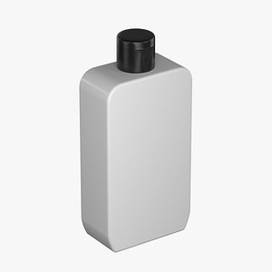 Square Cosmetic Bottle with Cap Mockup 02 3D model