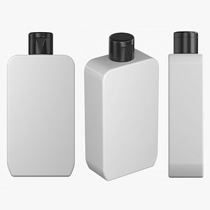 Square Cosmetic Bottle with Cap Mockup 02 3D model