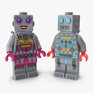 3D lego robot minifigures