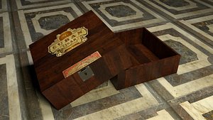 Cuban Cigar Box Low-poly 3D model