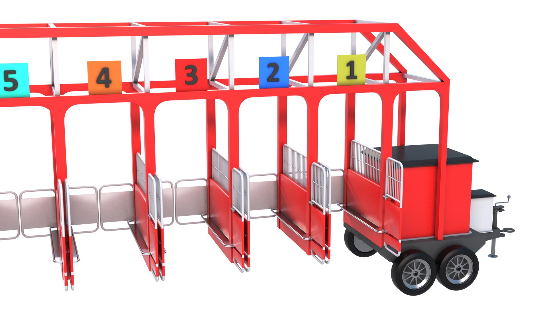 Horse Racing Starting Gates - Red 3D Model - TurboSquid 1910982