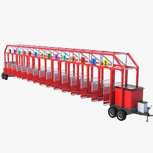 Horse Racing Starting Gates - Red 3D model