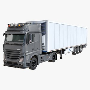 3D Heavy Truck 03 Refrigerator Trailer with Interior All PBR Unity UE Textures