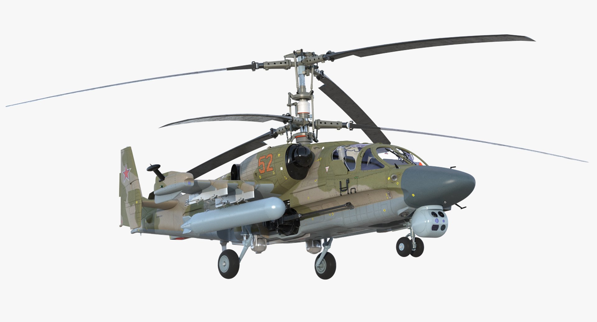 Kamov KA52 Black Shark Attack Helicopter Hokum A 3D model preview