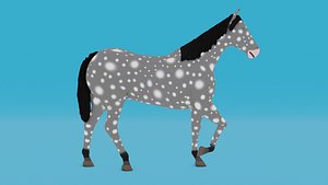 Grey Horse Animated 3D
