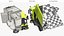 Compact Street Sweeper Vehicle Green Rigged